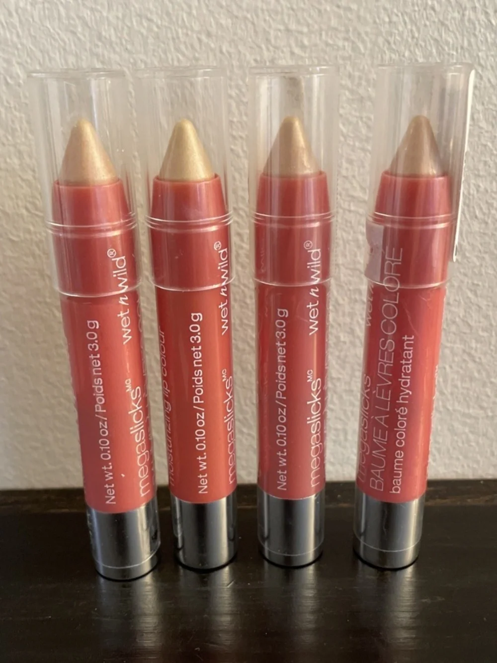 Wet n Wild Megaslicks Balm Stain Moisturizing Lip Colour # 128 PINKY PROMISE, x4